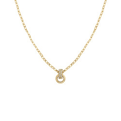 Rosefield Elegantní pozlacený náhrdelník se zirkony Bow Link Studs JNBSG-J898