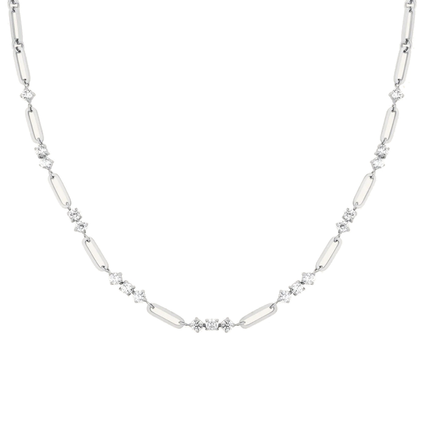 Rosefield Luxusní ocelový náhrdelník s krystaly Graduated JNGCS-J1019