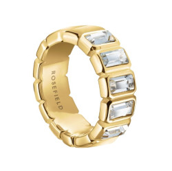 Rosefield Okouzlující pozlacený prsten s krystaly Iconic JRIO 48 mm
