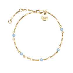 Rosefield Půvabný pozlacený náramek s modrými korálky Essentials JBBSG-J814