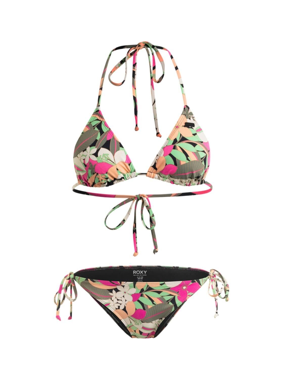 Roxy dámské dvoudílné plavky Beach Classics Anthracite Palm Song S | Černá | Velikost S