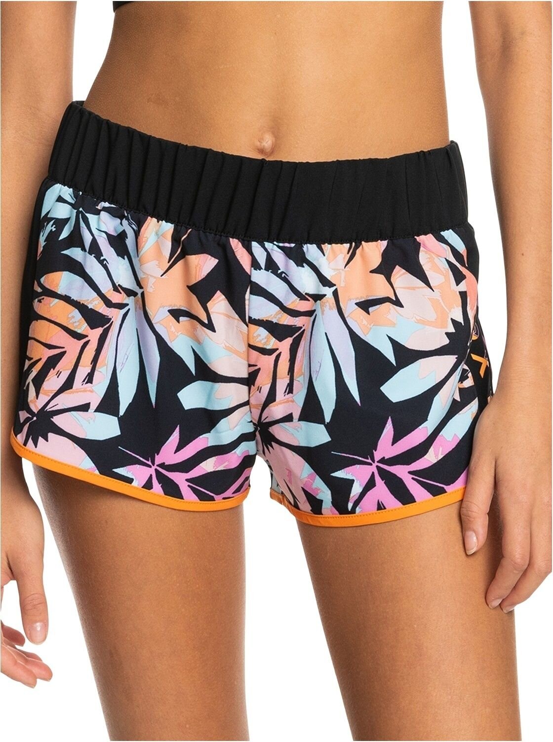 Roxy dámské koupací šortky Active Anthracite Zebra Jungle | Černá | Velikost S