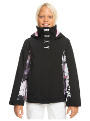 Roxy dětská zimní bunda Galaxy Girl True Black Blurry Flower | Černá | Velikost XL