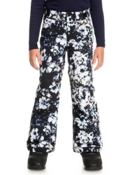 Roxy dětské snowboardové kalhoty Backyard True Black Black Flowers | Černá | Velikost 16 r.
