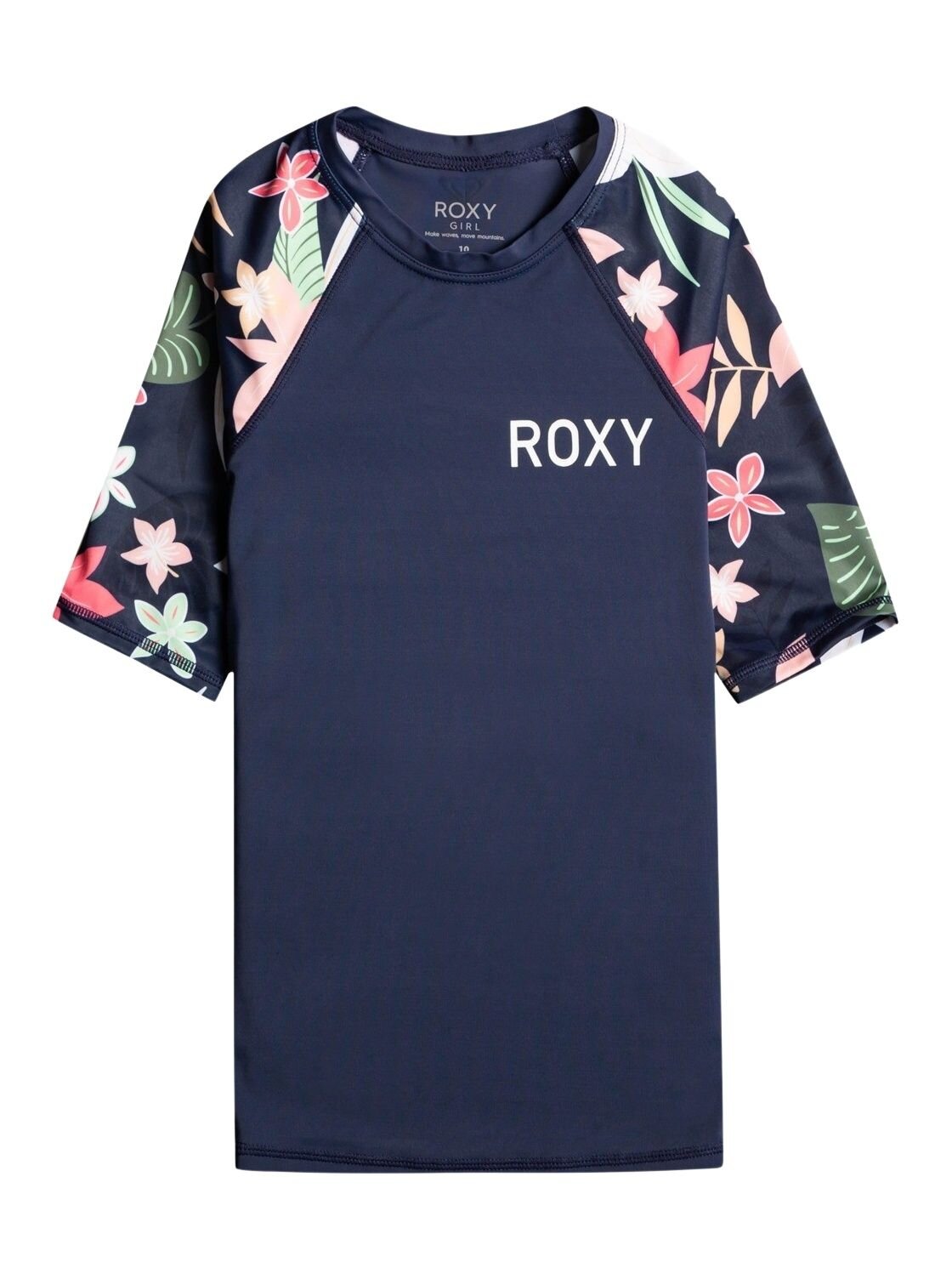 Roxy dětské tričko Printed Sleeves Mood Indigo Alma Swim | Modrá | Velikost 14 r.