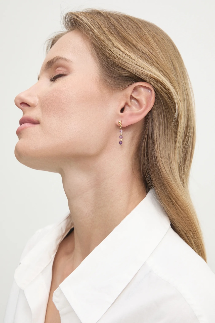 Ručně vyrobené náušnice s ametystem Answear.LAB