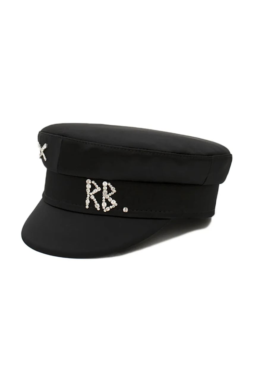 RUSLAN BAGINSKIY  bekovka dámská Crystal-embellished Satin Baker Boy Cap