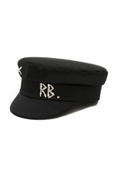 RUSLAN BAGINSKIY  bekovka dámská Crystal-embellished Satin Baker Boy Cap
