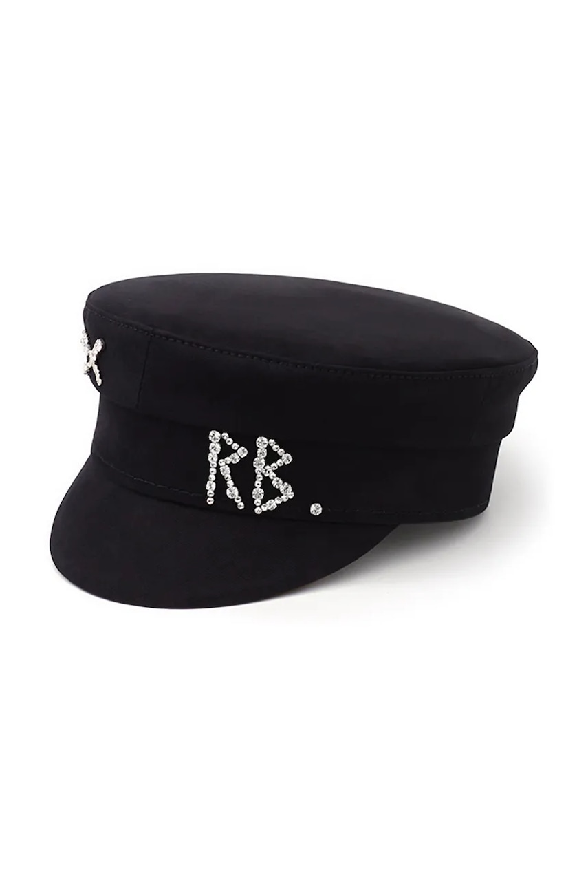 RUSLAN BAGINSKIY  bekovka dámská vlněná Crystal-embellished Wool Baker Boy Cap