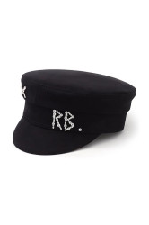 RUSLAN BAGINSKIY  bekovka dámská vlněná Crystal-embellished Wool Baker Boy Cap