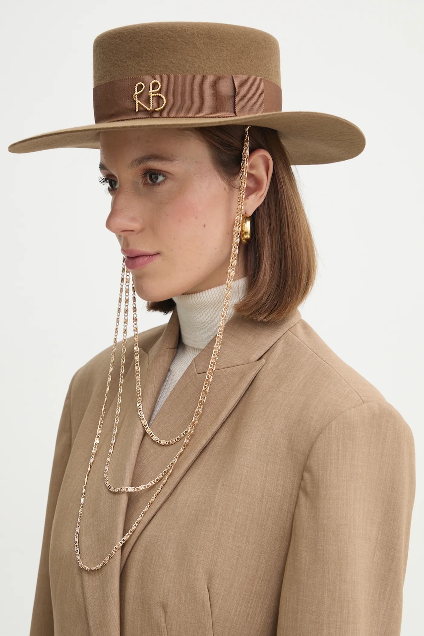 RUSLAN BAGINSKIY  Klobouk  Monogram-embellished Canotier Hat