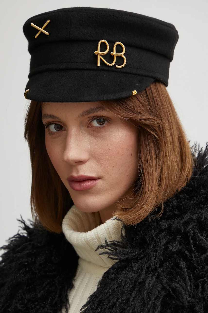 RUSLAN BAGINSKIY  Vlněná čepice  Piercing-inspired Baker Boy Cap