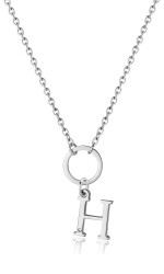 S'Agapõ Dámský ocelový náhrdelník s písmenem H Happy SHAC72