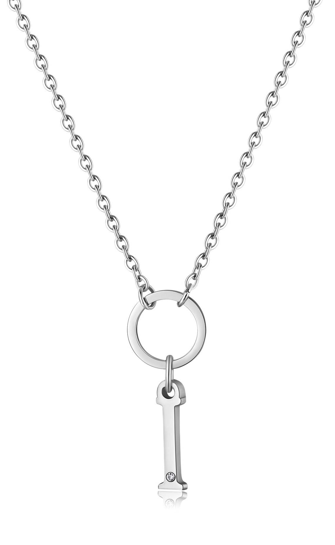 S'Agapõ Dámský ocelový náhrdelník s písmenem I Happy SHAC73