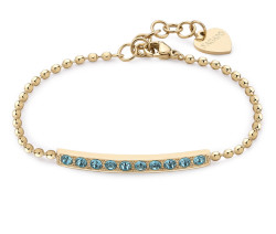 S'Agapõ Elegantní pozlacený náramek se světle modrými krystaly Dazzly SDZ18