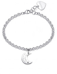 S'Agapõ Moderní ocelový náramek s měsíčkem Be My Always SBM73