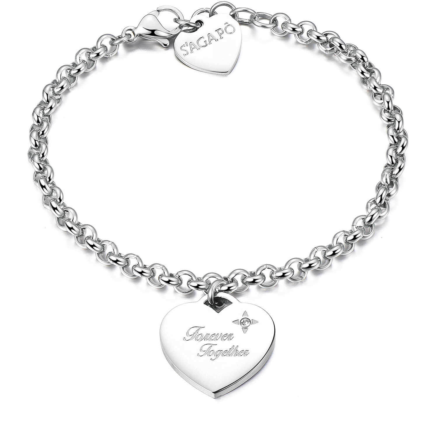S'Agapõ Ocelový náramek Be My Always Forever Together SBM16