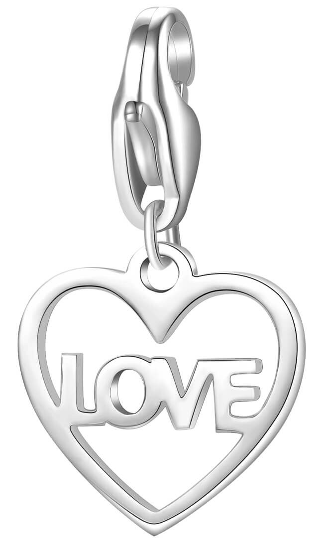 S'Agapõ Ocelový přívěsek Srdíčko Happy SHA364