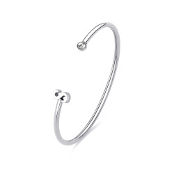 S'Agapõ Otevřený pevný náramek s písmenem S Click SCK229