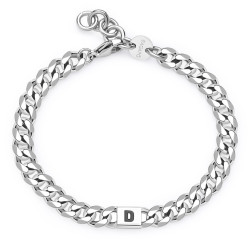 S'Agapõ Pánský ocelový náramek s písmenem D Monogram SMG14