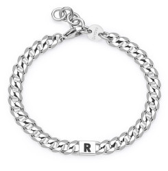 S'Agapõ Pánský ocelový náramek s písmenem R Monogram SMG27