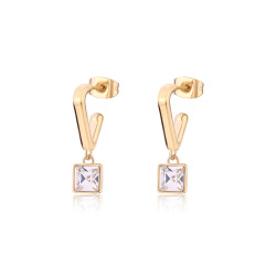 S'Agapõ Pozlacené visací náušnice s krystaly Luce SCE40