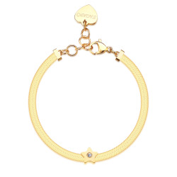 S'Agapõ Pozlacený ocelový náramek Hvězda Click SCK249