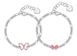 S'Agapõ Půvabný set ocelových náramků Motýlci Me + You SEY21