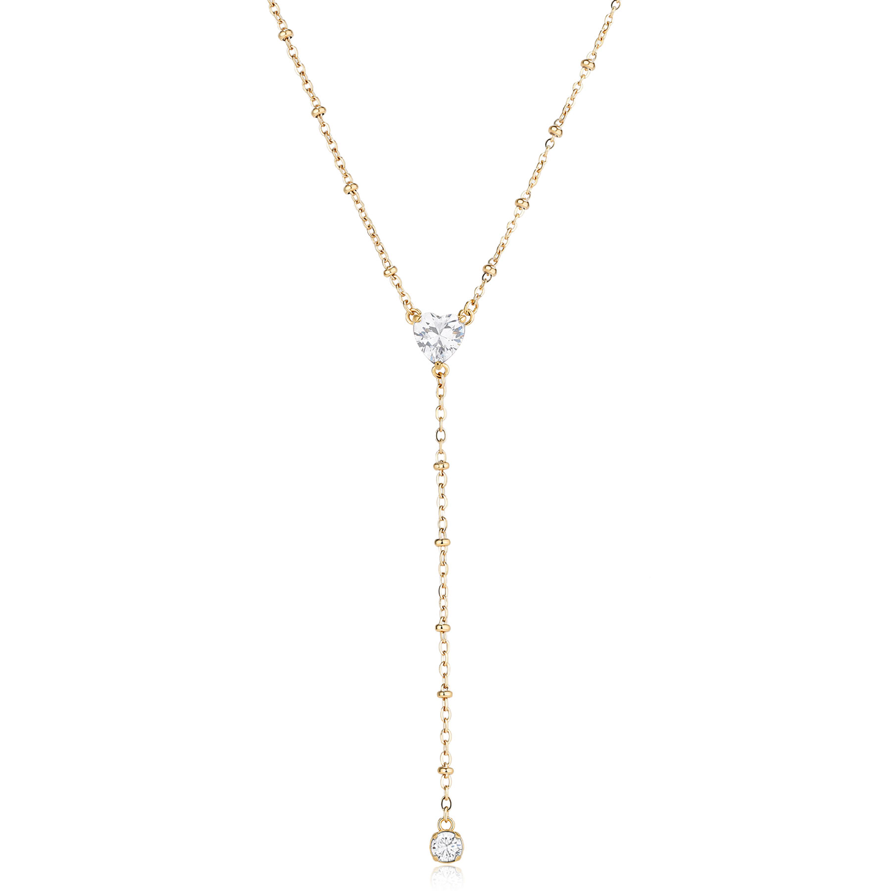 S'Agapõ Romantický pozlacený náhrdelník s kubickými zirkony Dazzly SDZ134