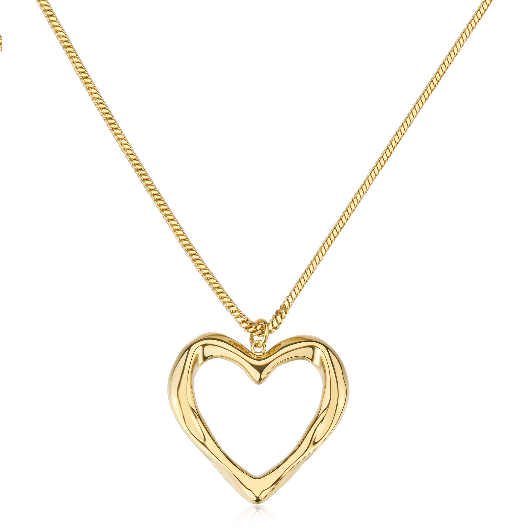 S'Agapõ Romantický pozlacený náhrdelník se srdíčkem Emotion SMO02