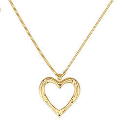 S'Agapõ Romantický pozlacený náhrdelník se srdíčkem Emotion SMO02