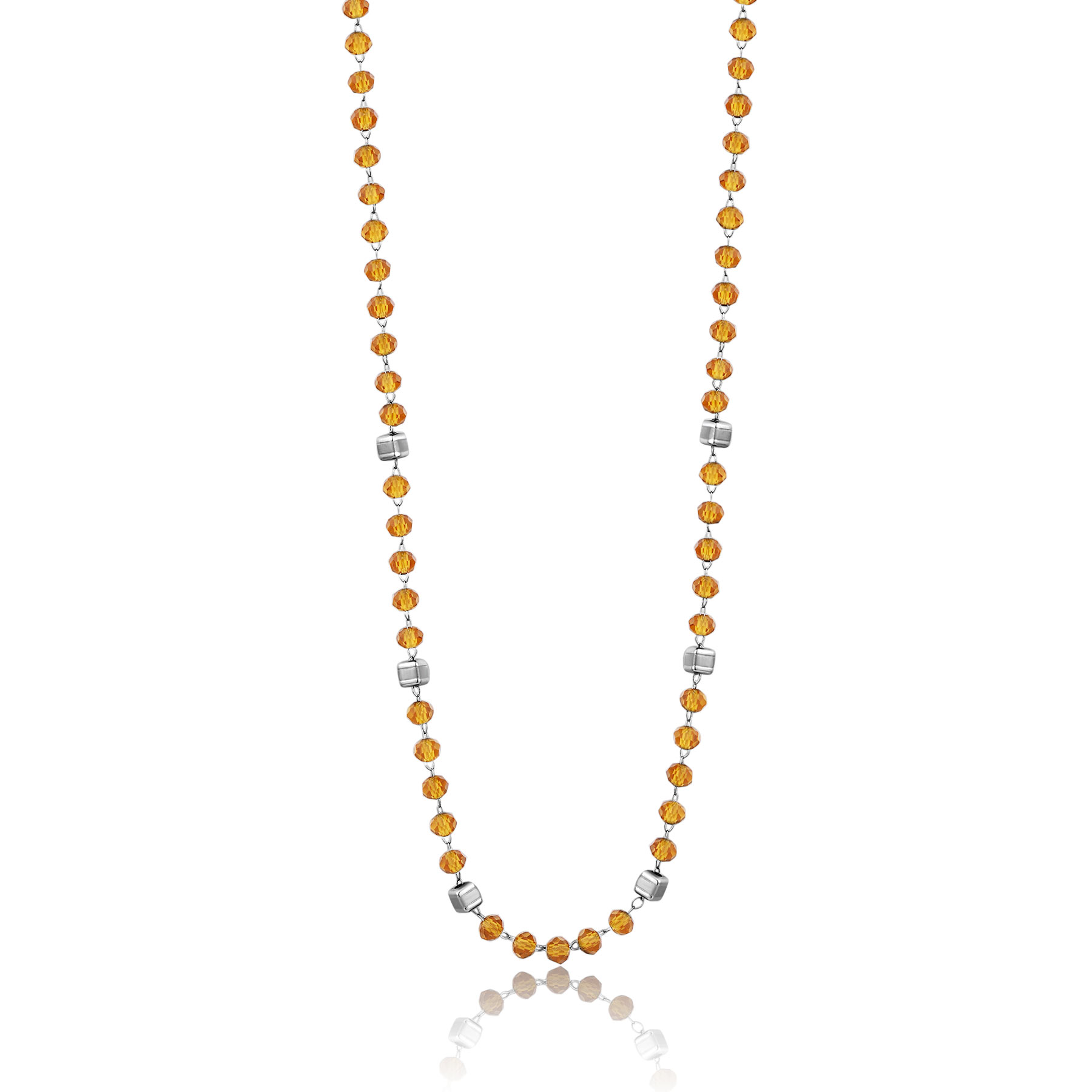 S'Agapõ Slušivý náhrdelník s oranžovými korálky Shrine SSR07