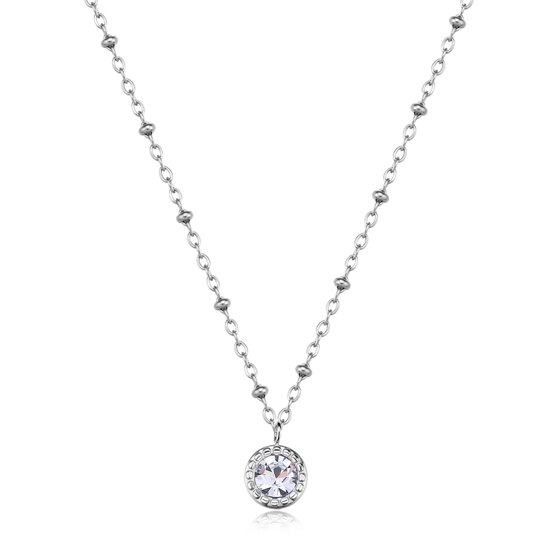 S'Agapõ Slušivý ocelový náhrdelník s přívěskem Aurora SAR56