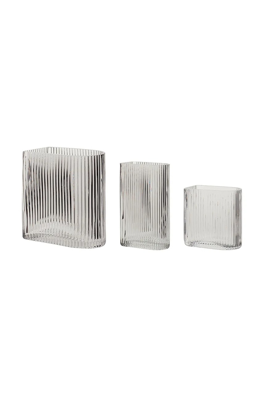 Sada dekorativních váz Hübsch Clear 13/18/20 cm 3-pack