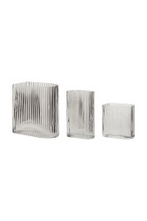Sada dekorativních váz Hübsch Clear 13/18/20 cm 3-pack