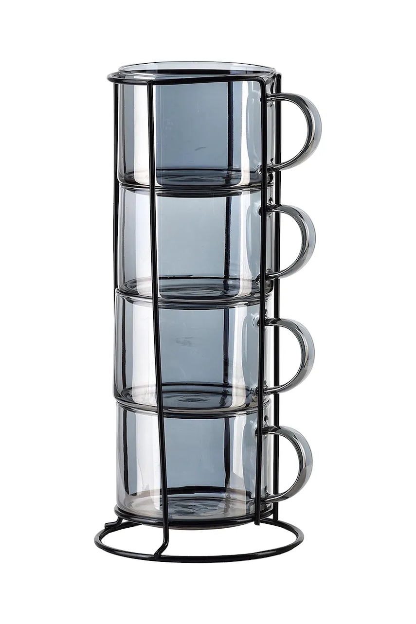 Sada hrnků se stojánkem Affek Design Peter Grey 350 ml 4-pack