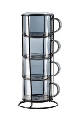 Sada hrnků se stojánkem Affek Design Peter Grey 350 ml 4-pack