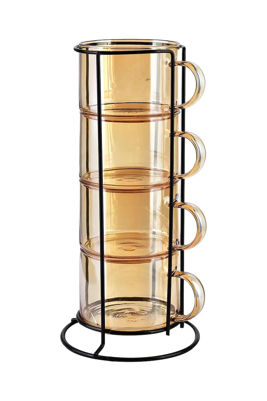 Sada hrnků se stojánkem Affek Design Peter Honey 350 ml 4-pack