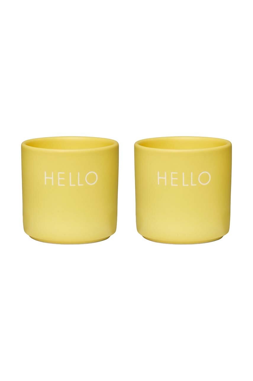 Sada kalíšků na vejce Design Letters Yello Hello 2-pack
