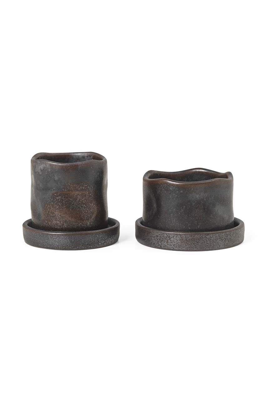 Sada květináčů ferm LIVING Uneru Mini Pots 4,2 x 6,3 / 5,5 x 5,4 cm 2-pack