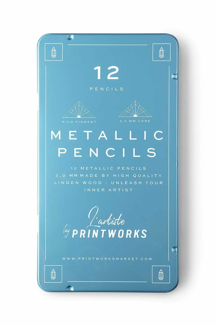 Sada pastelek v pouzdře Printworks Metallic 12-pack