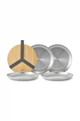 Sada piknikových talířů s víkem a rukojetí Black and Blum 25 cm 4-pack