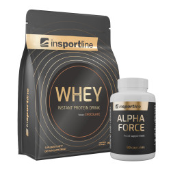 SADA: Protein inSPORTline WHEY 700g + Stimulant inSPORTline AlphaForce, 90 kapslí čokoláda