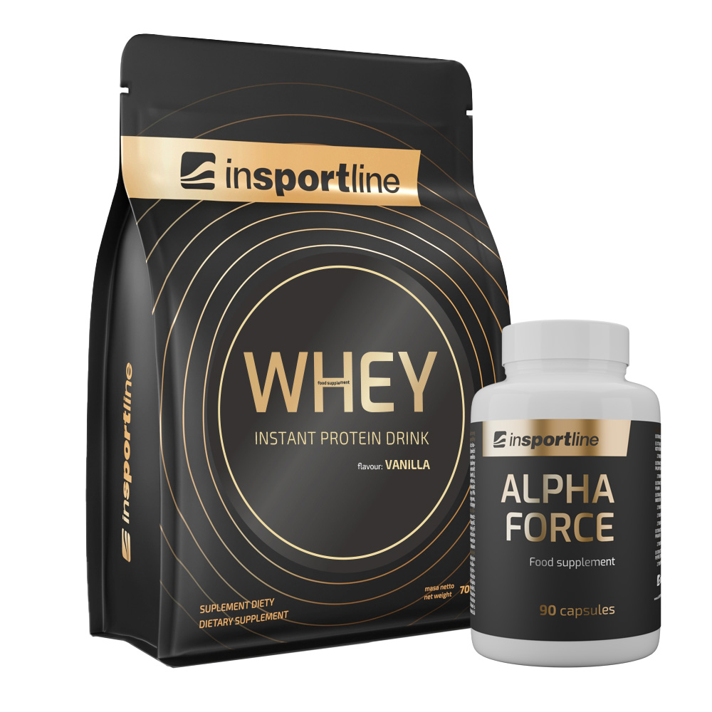 SADA: Protein inSPORTline WHEY 700g + Stimulant inSPORTline AlphaForce, 90 kapslí vanilka