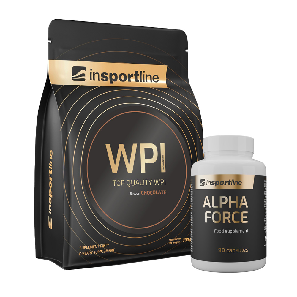 SADA: Protein inSPORTline WPI 700g + Stimulant inSPORTline AlphaForce, 90 kapslí čokoláda