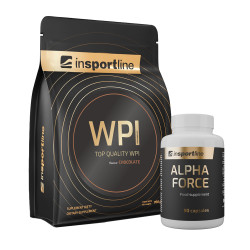 SADA: Protein inSPORTline WPI 700g + Stimulant inSPORTline AlphaForce, 90 kapslí čokoláda