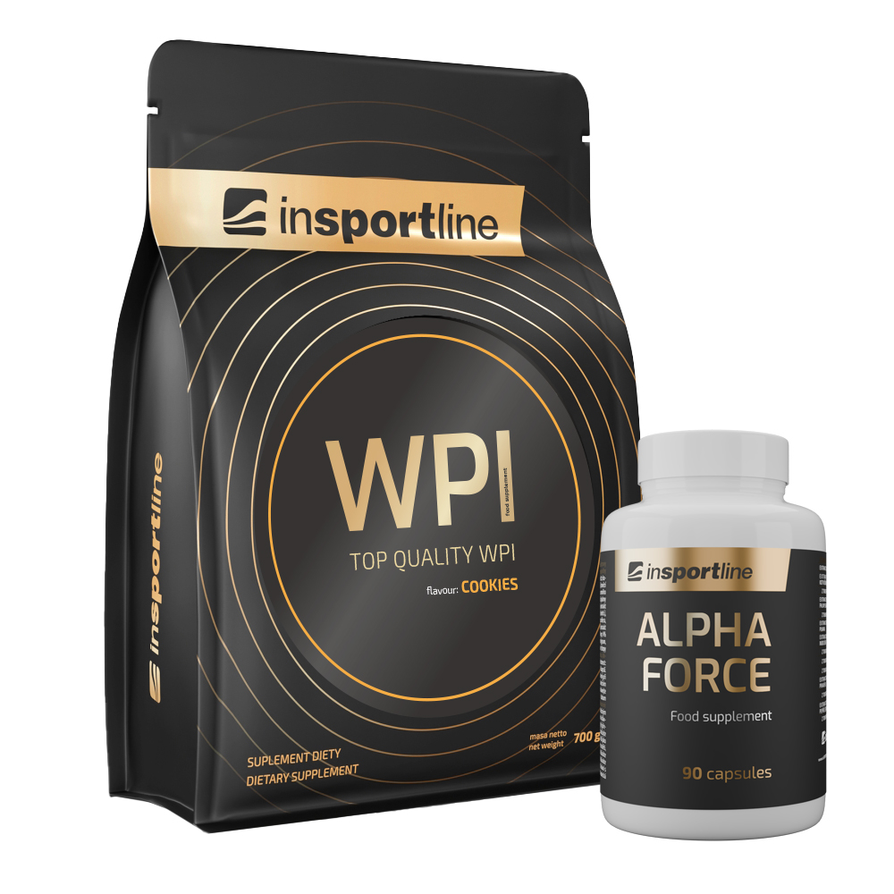 SADA: Protein inSPORTline WPI 700g + Stimulant inSPORTline AlphaForce, 90 kapslí cookies
