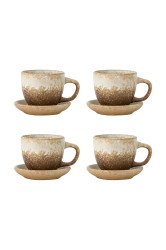 Sada šálků s podšálky pro 4 osoby Bloomingville Brenta 180 ml 8-pack