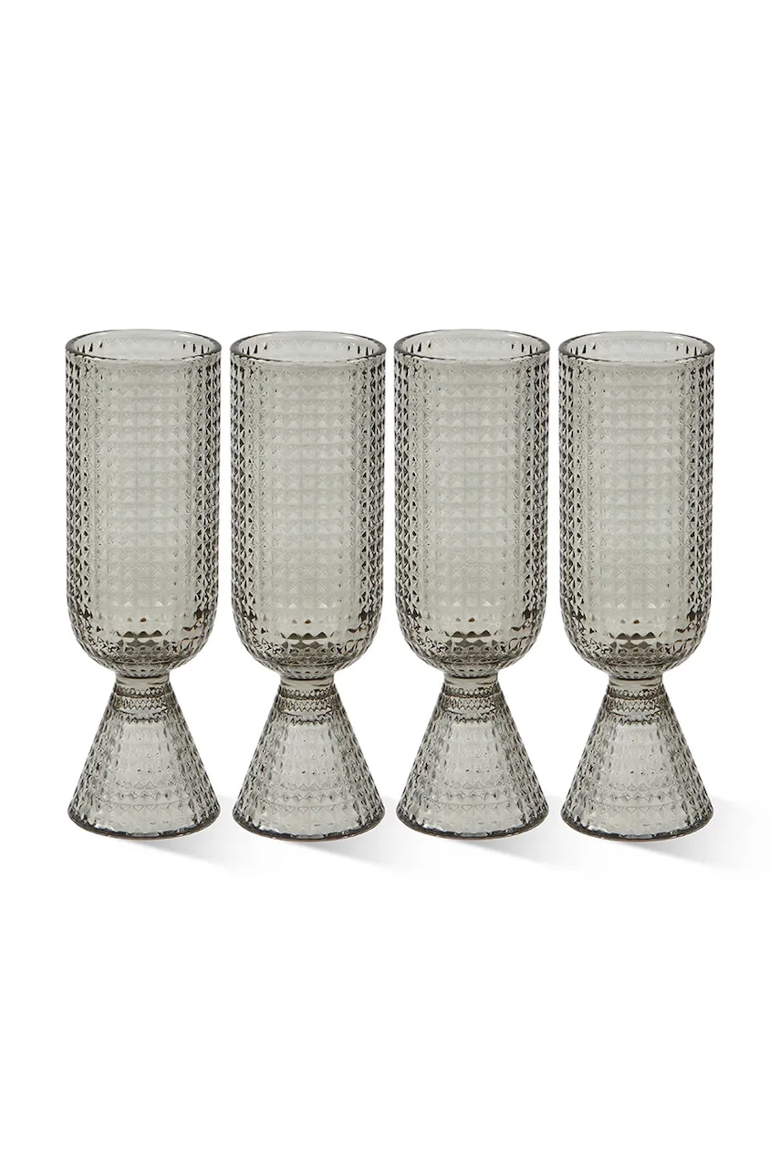 Sada sklenic na víno Pols Potten rooftop 390 ml 4-pack šedá barva