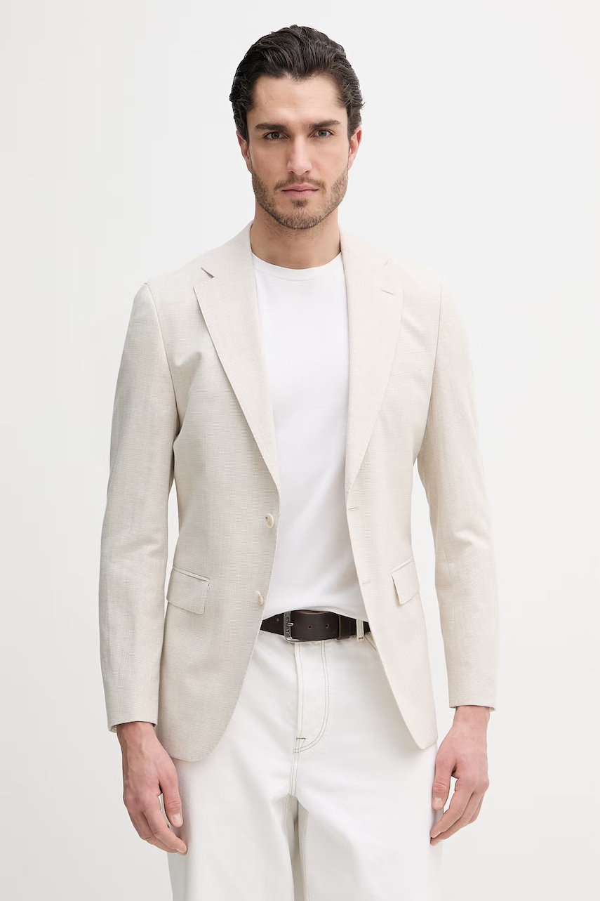 Sako s přídavkem lnu BOSS Hutson
